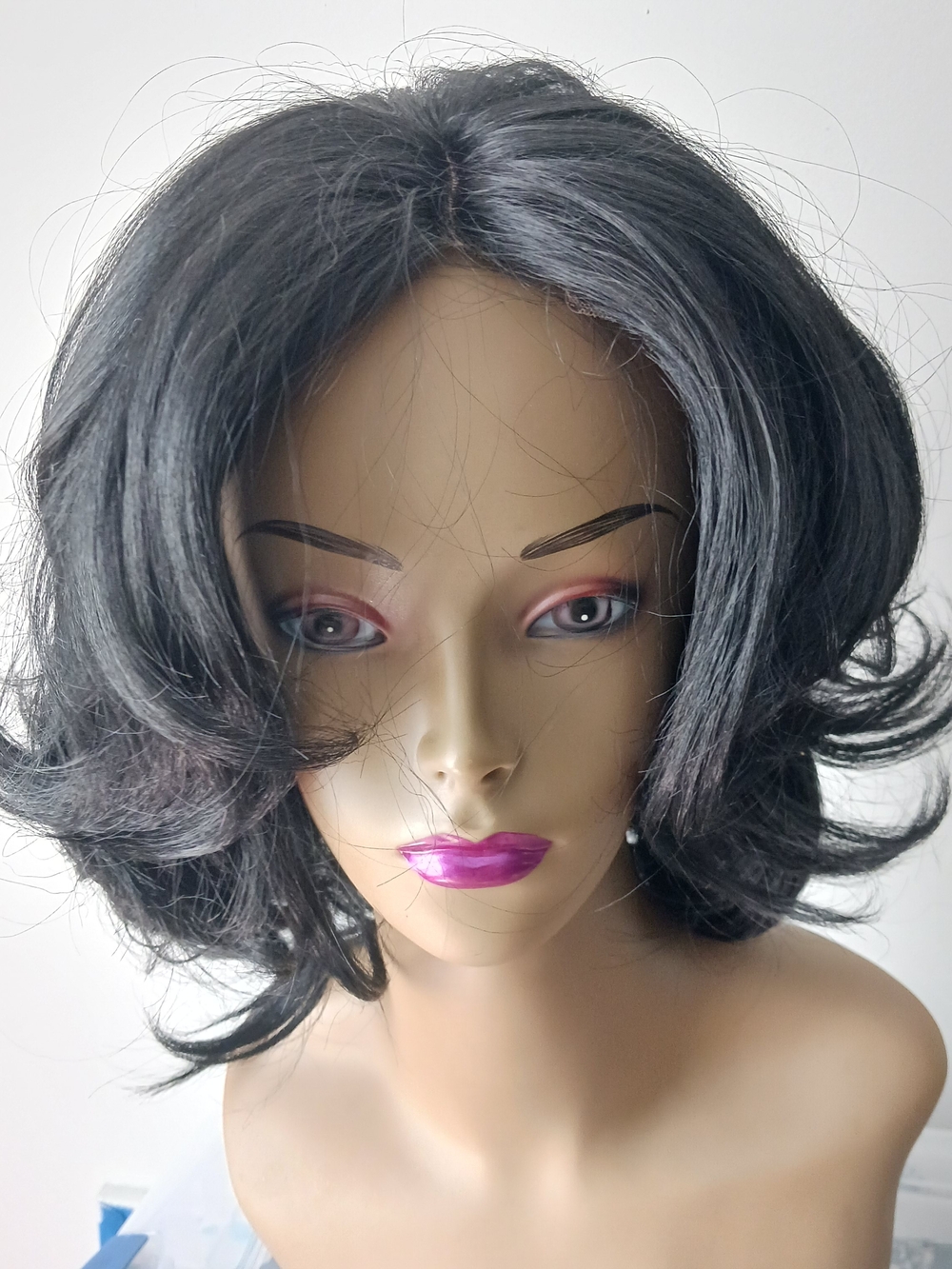 Black Short Layered Women’s Wig - Natural Shine, Lace Front